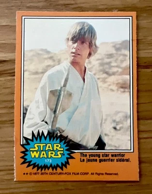 Topps Star Wars OPC Orange 1977 #173 RARE Card! The Young Star Warrior! Exc - Image 1 of 2