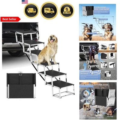 Escaleras para perros grandes plegable rampa de 6 pasos para coche SUV soporte hasta 230 lb Foto 1 de 4