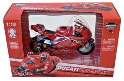 Maisto 1:18 Ducati Corse Ducati Desmosedici Loris Capirossi #65 Diecast Foto 1 de 4