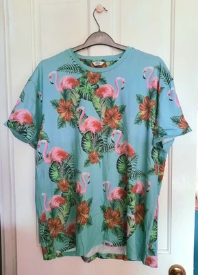 NEXT T-Shirt. XXL, tropical flamingo pattern. Soft. Worn once! - Image 1 of 4