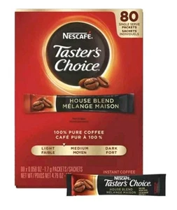 Nescafe 15782 Taster's Choice Stick Pack - House Blend (80/Box) New - Picture 1 of 7