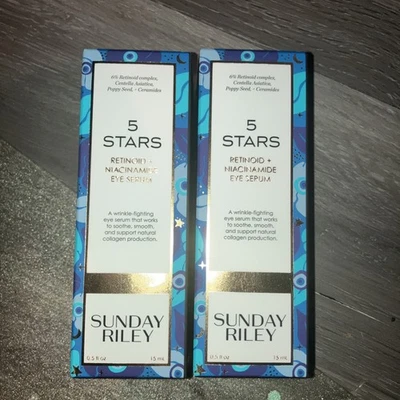 Sunday Riley 5 Stars Retinoid + Niacinamide Eye Serum 0.5 fl. oz. Lot Of 2 Nib - Image 1 of 4