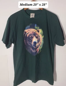 Orso Alore vintage 2000 "Non scherzare con me!" T-shirt verde media punto singolo - Foto 1 di 6