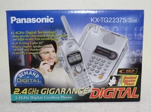 Panasonic KX-TG2237S Silver 2.4GHz Digital Cordless Phone Handset Speaker in Box - Zdjęcie 1 z 14