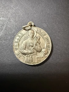 Vintage St. Gerard Pray For Us Sterling Silver Religious Medal Pendant - Picture 1 of 5