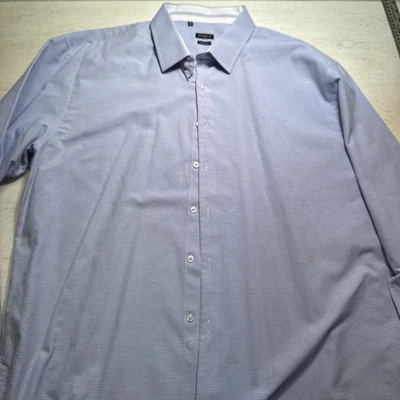 Rosso Milano Men's Light Blue Long Sleeve Shirt Size 3XL/19.5, Modern Fit, Italy - Image 1 of 4
