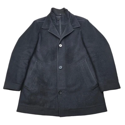 Hugo Boss Wool Cashmere Car Coat Mens Medium 38R Black Bib Coxtan Overcoat - Image 1 of 4