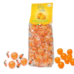 Perle di Sole Orange HARD CANDY DROPS Individually Wrapped Sour Fill Balls Italy - Picture 1 of 6