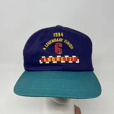DE COLECCIÓN 1994 LEGENDARIO MARIO ANDRETTI 6 GORRAS BORDADAS DELANTERAS Y TRASERAS COMPLETAS Foto 1 de 4