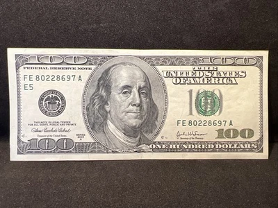 Series 2003 A ~ US One Hundred Dollar Bill $100 FE 80228697 A - Image 1 of 4