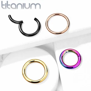 Implant Grade Titanium Hinged Hoop Segment Ring Ear Cartilage Septum Tragus  - Picture 1 of 11