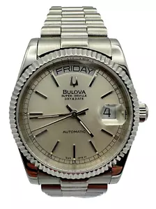 Bulova Super Seville Silver Dial Day-Date President Vintage Automatik-Armbanduhr - Bild 1 von 22