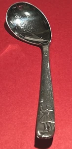 Vintage Baby Spoon Auerhahn-Ultrasil 18/8 Germany Girl Reaching For Moon RARE - Picture 1 of 8