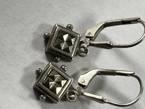 Pendientes marcasita plata de ley 925 colgantes gota - Imagen 1 de 4