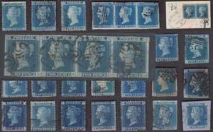 GB QV TWOPENNY BLUES 1840-70 Postmarks Plates etc Mixed ..PRICED SINGLY - Picture 1 of 57