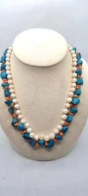 CORALLO AGATA BIANCA PIETRE TURCHESE PIETRE DURE COLLANE LOTTO - Immagine 1 di 4