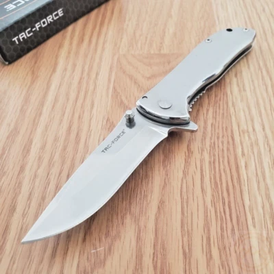Tac Force Framelock Assisted Folding Knife 3 Mirror Stainless Steel Construction - Image 1 of 4