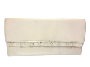 Clutch Purse Vintage Dressy Fancy Ivory Leather by Jane Shilton - Picture 1 of 8