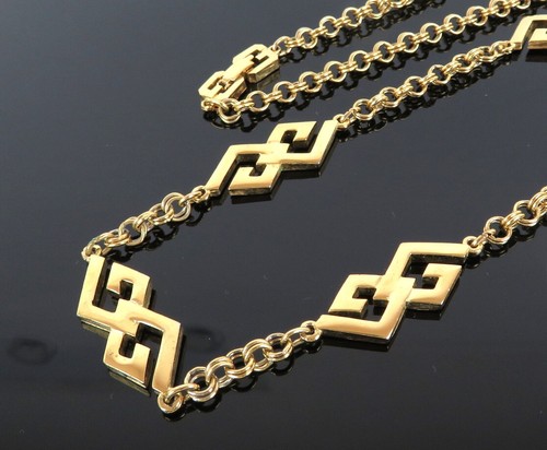 Collana catena lunga autentica GIVENCHY motivo G tono oro 30 7" 40 6g