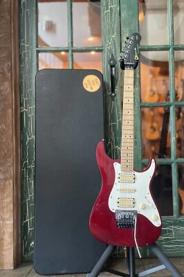 Charvel Cherry Red Custom Electric Guitar HSH with Hard Case & Tremolo - Image 1 of 4