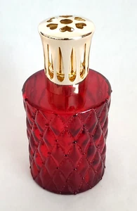 Fragrance Diffuser Lamp Red Glass with Gold Lid & Wick - Picture 1 of 5