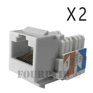 2x Pack Posten CAT6 Netzwerk RJ45 Port 110 Punch Down Keystone Snap-In Buchse weiß - Bild 1 von 2