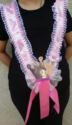 1 Baby Shower MOM TO BE SASH,Princess Crown,Pink/Girl,Party,Mommy,Gift,favors - Image 1 of 4