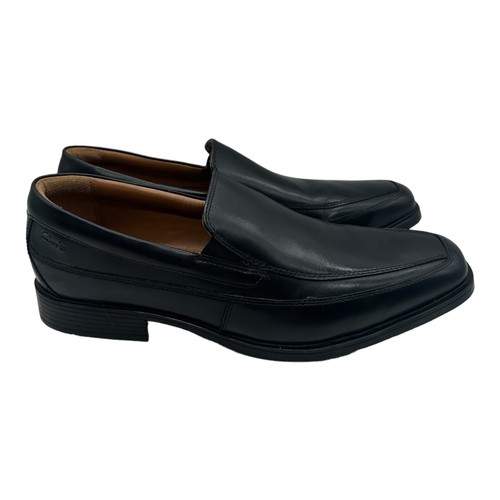 Mocassino Clarks Tilden Free da uomo taglia 11 M nero scarpe eleganti in pelle 22261