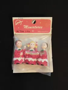 Vintage Miniatures Christmas Figurines No. 7316 3 Pcs. Made in Hong Kong New - Picture 1 of 4