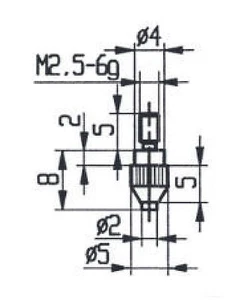 62132 Hartmetallbestückt Messeinsatz mit Planfläche Ø 2 mm - Bild 1 von 1