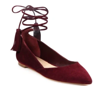 Loeffler Randall Suede Penelope Ankle Wrap Burgundy Shoe UK4½ US7½  EU37½ RP$295 - Picture 1 of 18