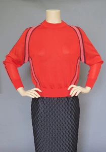 New and Authentic Sportmax by Max Mara Red Knit Sweater Size XS, MSRP $775.00 - Picture 1 of 7