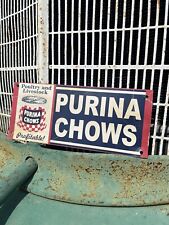 Purina Feed Cart Tag Vintage Sign Antique Poultry Store seed Farmall Tractor Oil