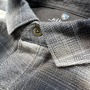KUHL Camicia di flanella uomo grande nera marrone chiaro a quadri manica lunga con bottoni casual - Foto 1 di 12