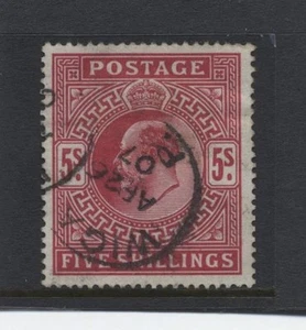 1902 5/- BRIGHT CARMINE KEVII BY DE LA RUE F.USED SG 263 - Picture 1 of 1
