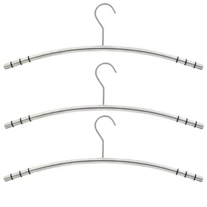 Kleiderbügel-Set aus Edelstahl, 3 er Set Silber/Schwarz, ca. 47 x 15,5 x 1,2 cm - Bild 1 von 4
