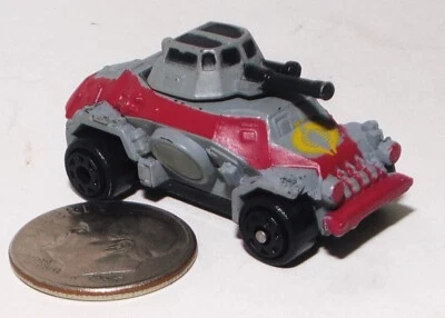 Very Small Micro Machine WWII type German SdKfz 222 4X4 Scout Car/ Gray & Red - Image 1 of 4