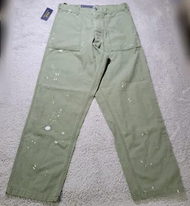 Polo Ralph Lauren Pants Mens 36x32 Distressed Utility Field Trousers Army Green - Picture 1 of 15