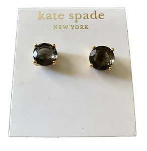 NWT KATE SPADE Black Diamond Crystal 14kt Gold Fill Stud Gumdrops earrings - Picture 1 of 5