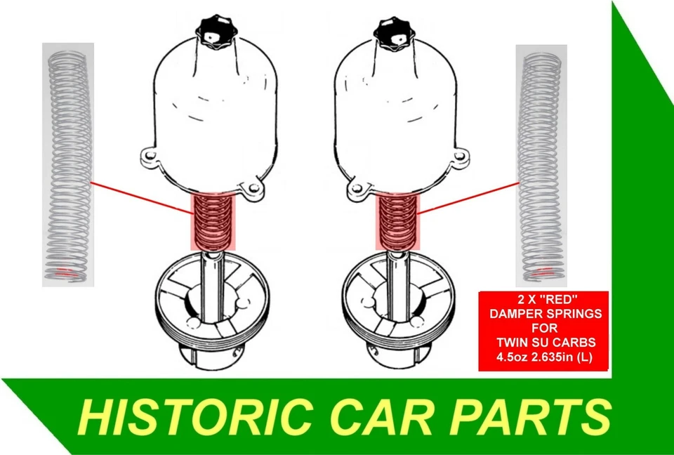 DAMPER SPRINGS x 2 for TWIN 1¼” SU Carbs on AUSTIN MORRIS MINI COOPER S 970 1964 - Image 1 of 1