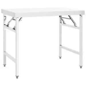 vidaXL Kitchen Folding Work Table 100x60x80 cm Stainless Steel - Picture 1 of 7