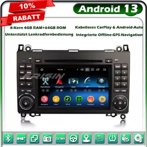 Android 13 Autoradio GPS CD Mercedes A/B Klasse W169 W245 Sprinter Viano Crafter - Bild 1 von 23