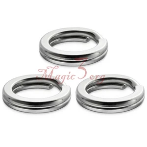 100pz Anelli Spaccati Pesca Resistenti Acciaio Inox Grande Gioco Acqua Salata - Foto 1 di 20