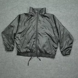 Vintage Adidas Jacket Womens XL Black Windbreaker Lightweight 80s - Picture 1 of 15