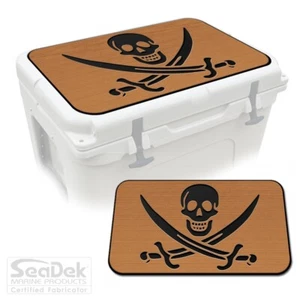 SeaDek Pad fits YETI 45 Tundra Cooler | Marine EVA Mat Non Slip Pirate Skull T/B - Picture 1 of 6