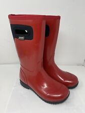Bogs K Tacoma  Rain Boots Waterproof Youth Size 2 rainboots bloom Red New