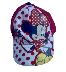Disney Minnie Mouse Snapback Red White Polka Dot Logo Print Girls Size Small - Picture 1 of 11