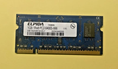 ELPIDA 1GB 1Rx8 PC2-6400S-666 DDR2-800 Laptop RAM - Image 1 of 2
