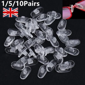 10Pairs Screw In Nose Pads for Eye Glasses Sunglasses Anti-slip Tape Replacement - Picture 1 of 25