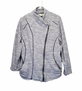 Chico's Zenergy Seamed Spacedye Jacket Womens 4 XXL Pockets Zip Gray Blue Blend - Picture 1 of 5